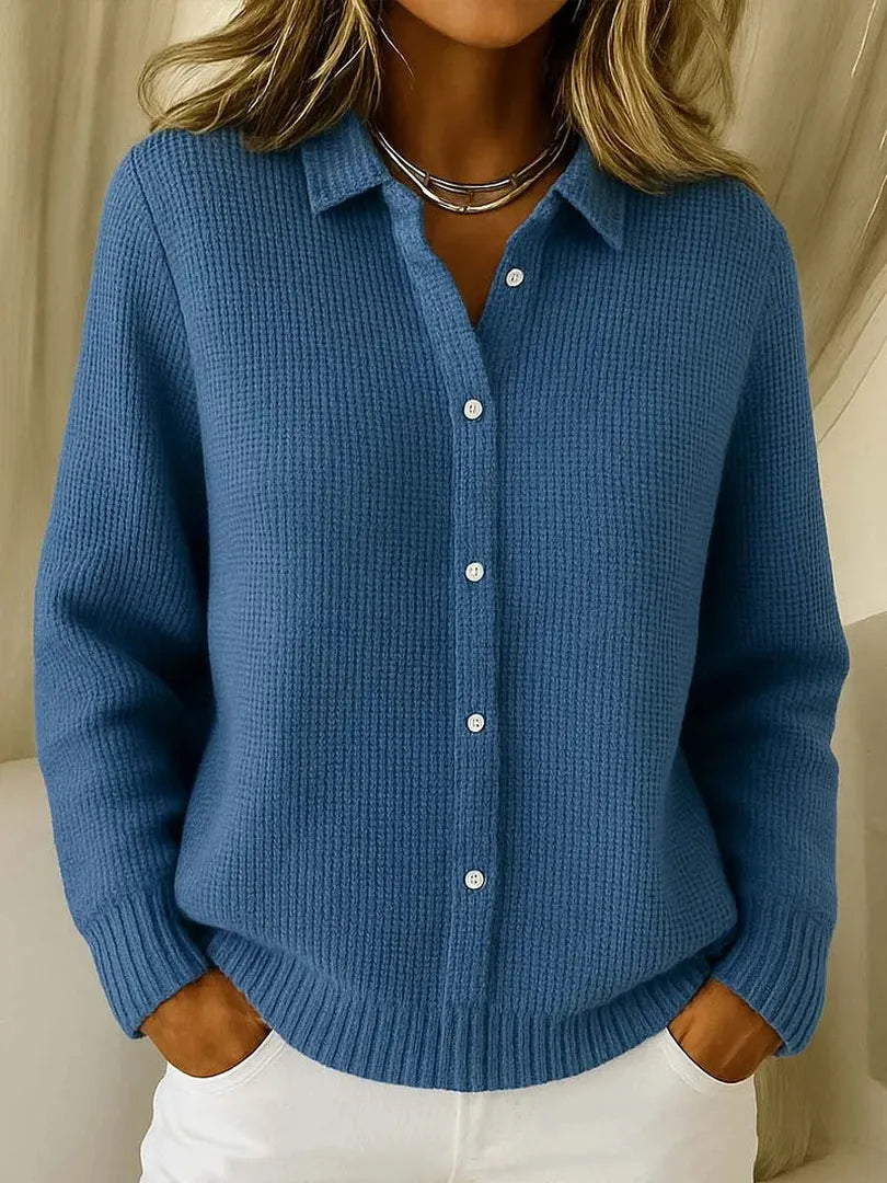 Emma | Women’s Knit Button-Up Cardigan with Collar