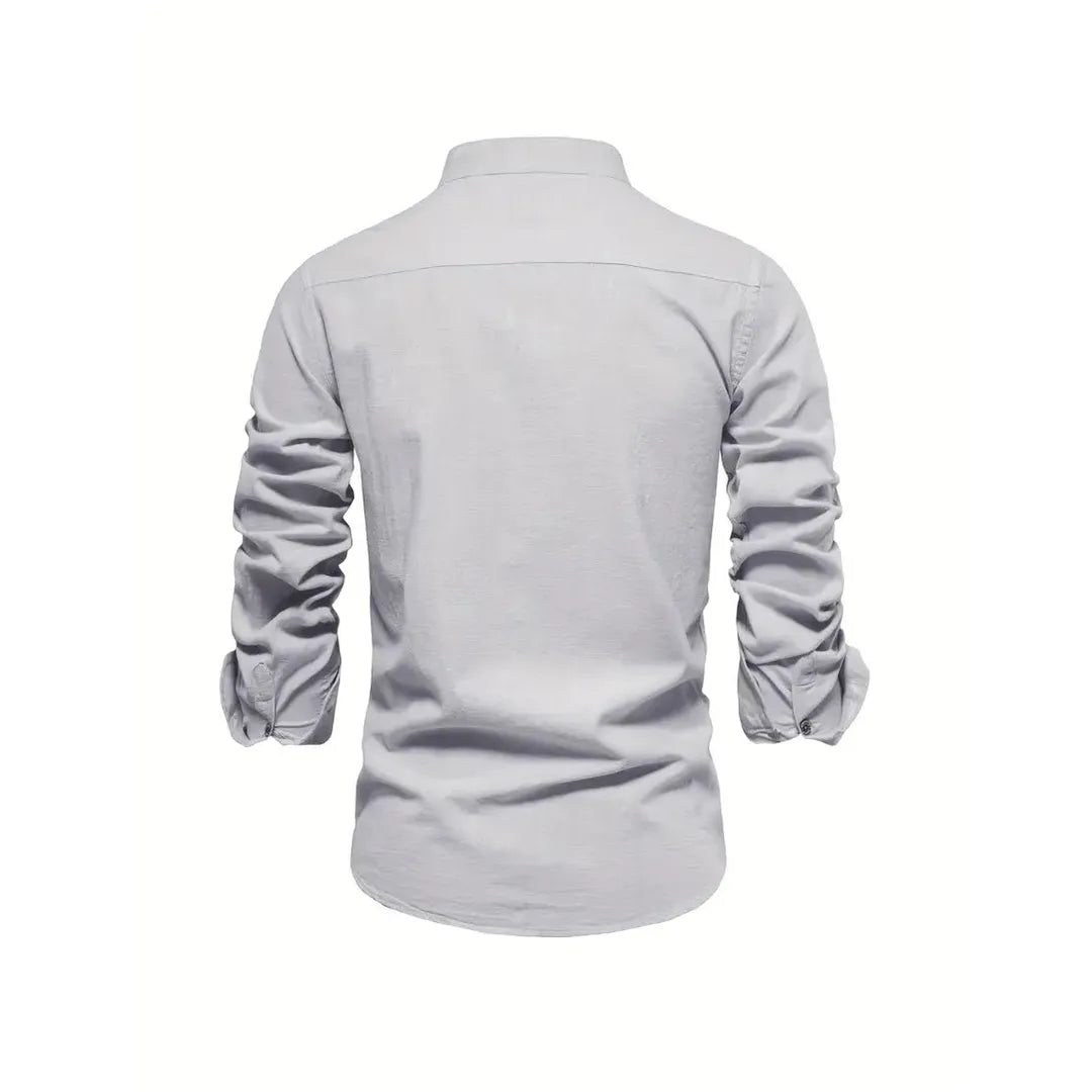 Ethan | Men’s Mandarin Collar Long Sleeve Shirt