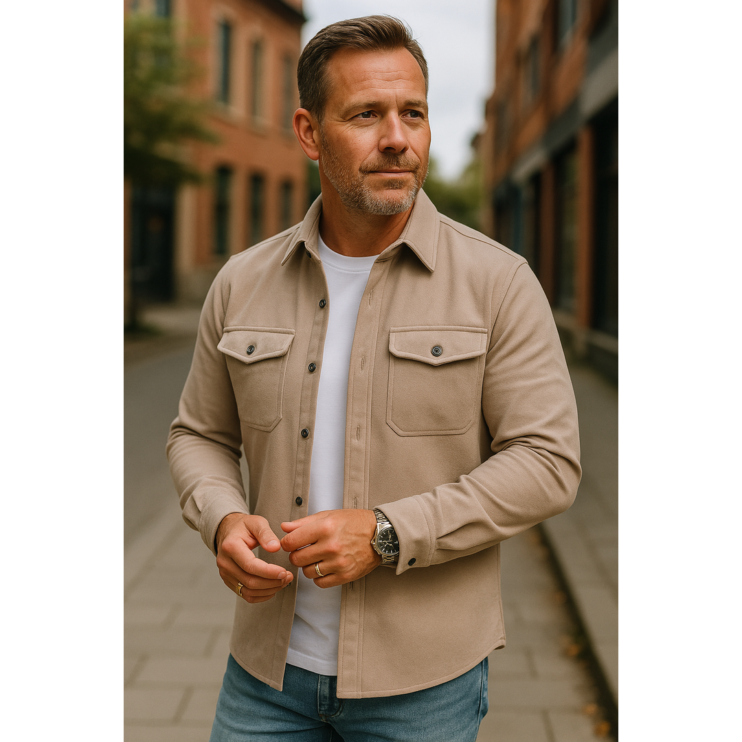 Henry | Men’s Long Sleeve Button-Up Shirt with Chest Pockets