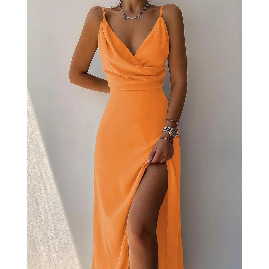 Sophia | Women’s Midi Dress with Draped V-Neck