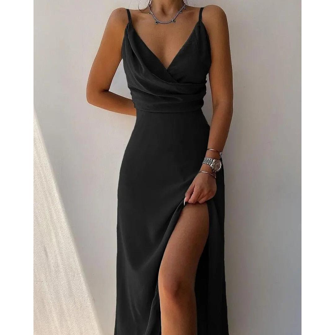 Sophia | Women’s Midi Dress with Draped V-Neck