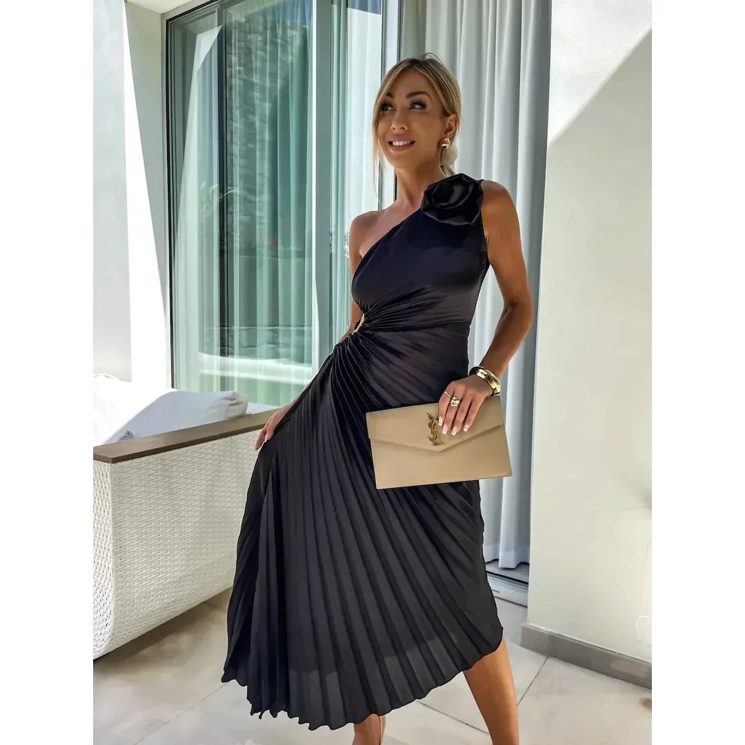 Sophie | Women’s One-Shoulder Pleated Dress