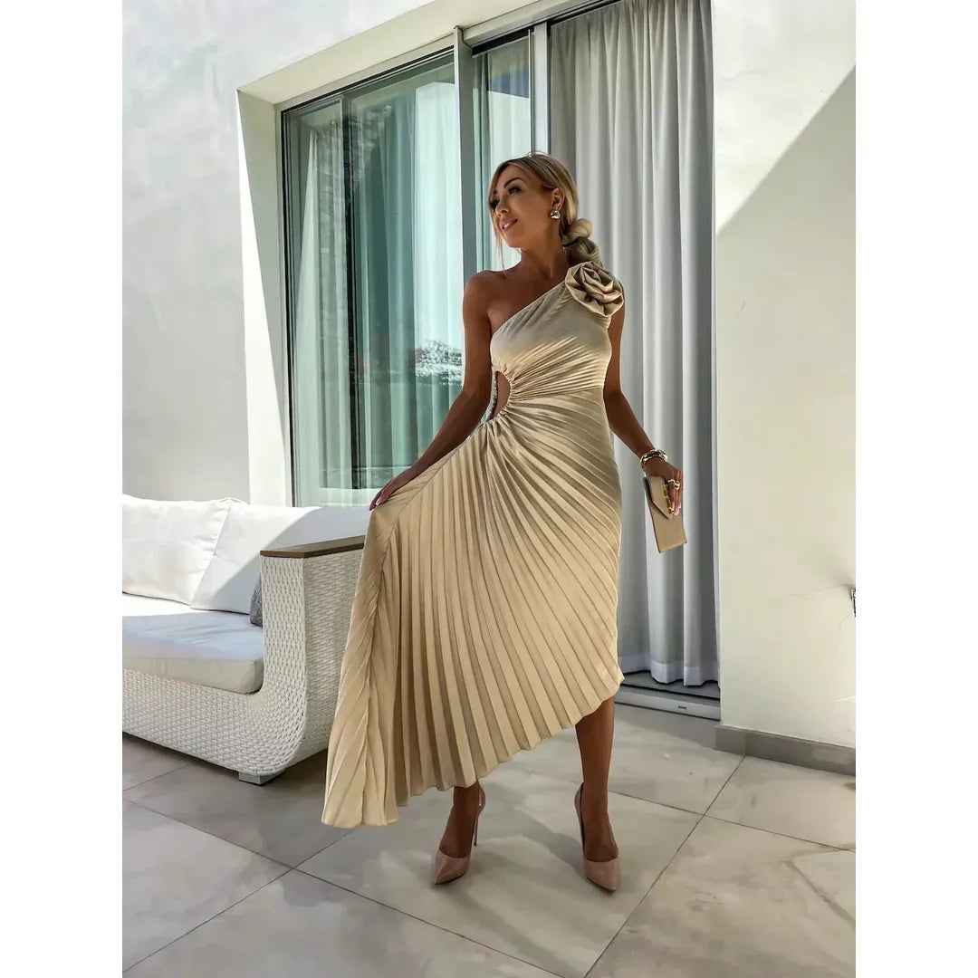 Sophie | Women’s One-Shoulder Pleated Dress