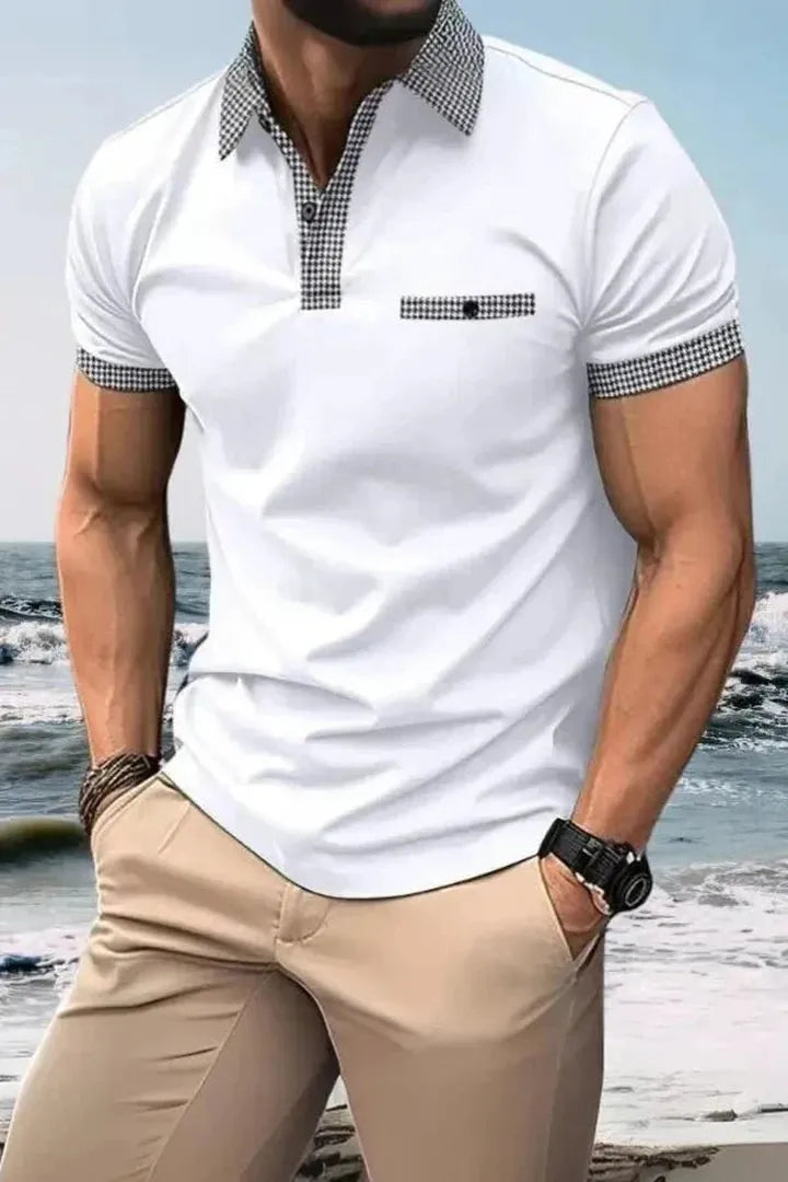 Ethan | Short Sleeve Polo Shirt with Contrast Collar