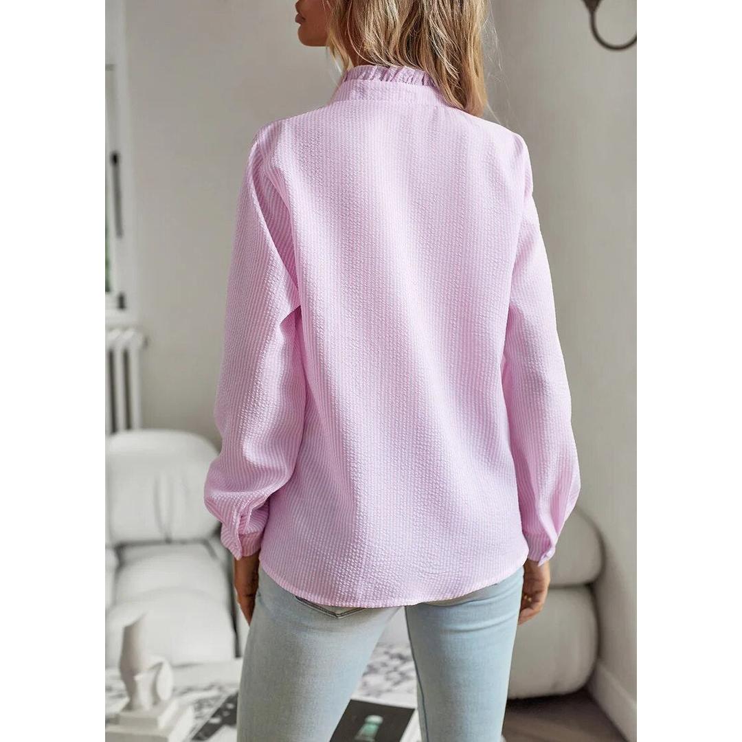 Ella | Women’s Button-Front Shirt with Ruffle Placket