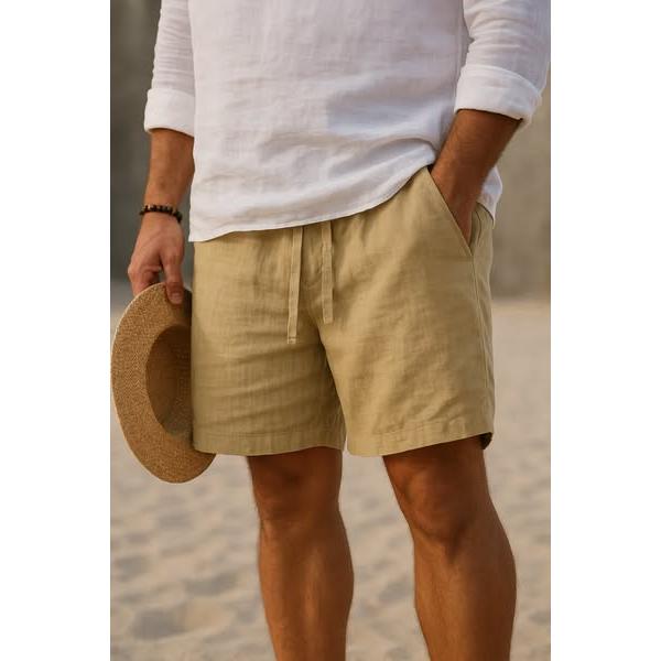 Ethan | Men’s Cotton Linen Blend Casual Shorts