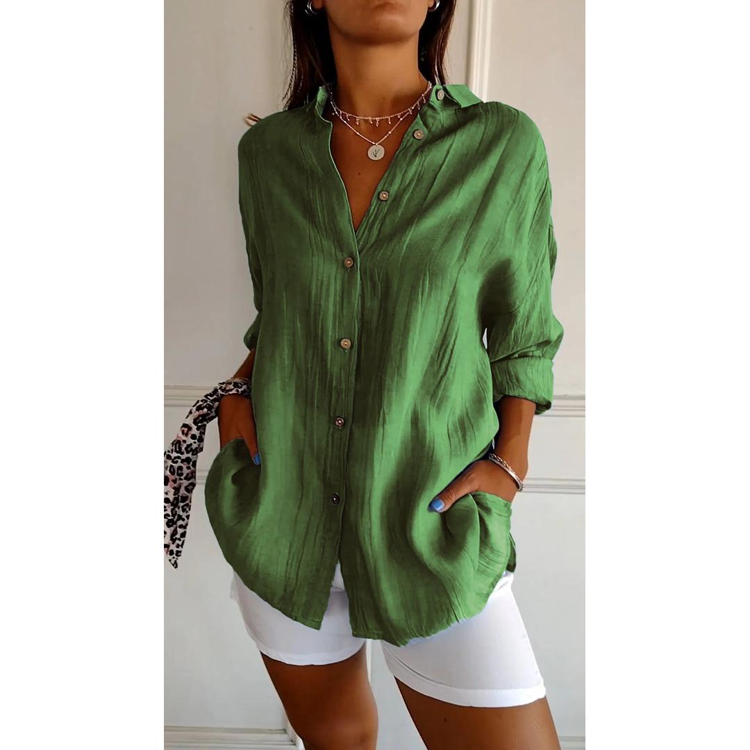 Grace | Women’s Button-Down Long Sleeve Shirt with Collared Neck