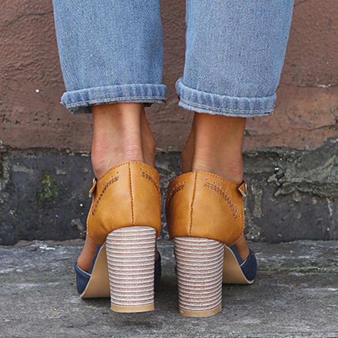 Daisy | Women’s Block Heel Shoes with Ankle Strap