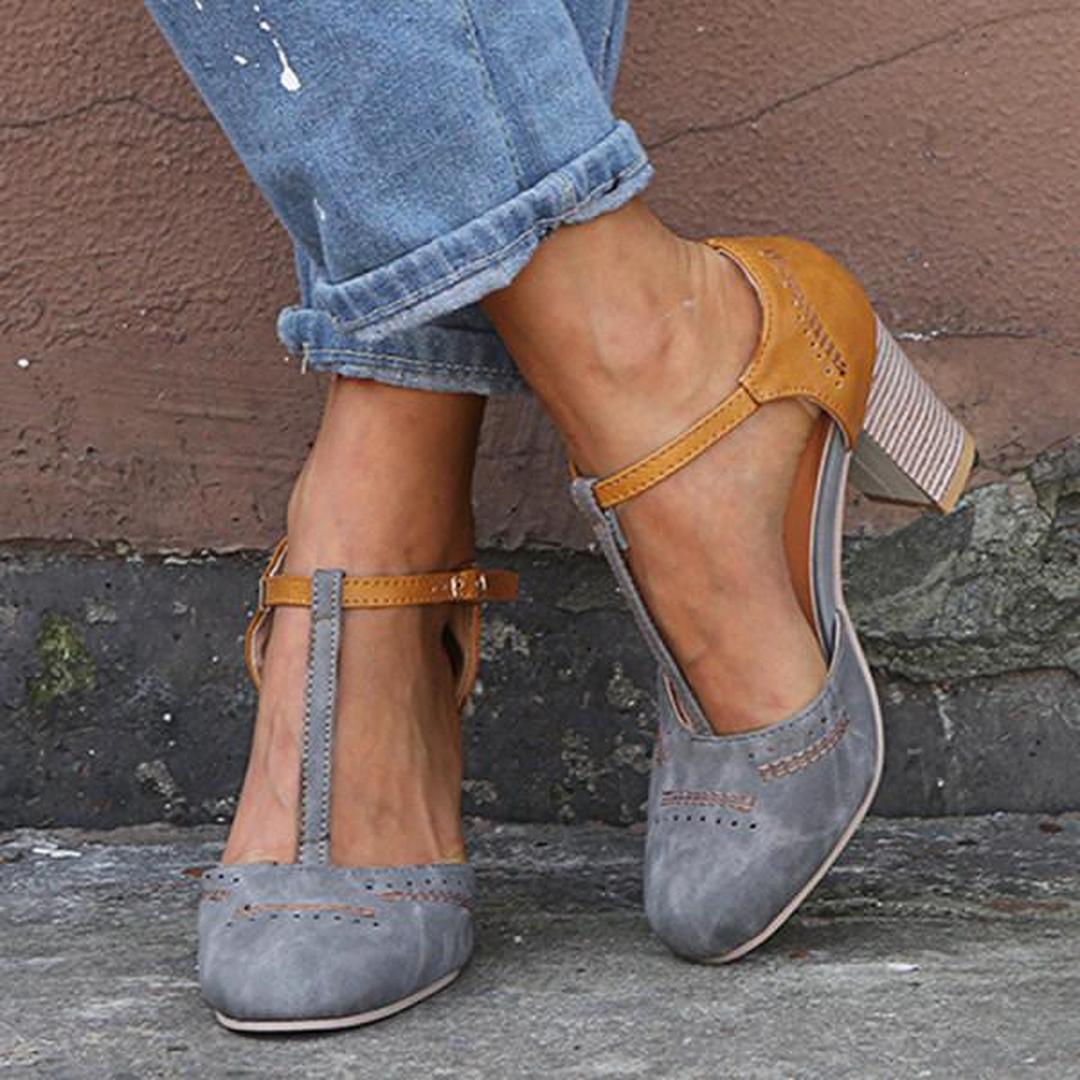 Daisy | Women’s Block Heel Shoes with Ankle Strap