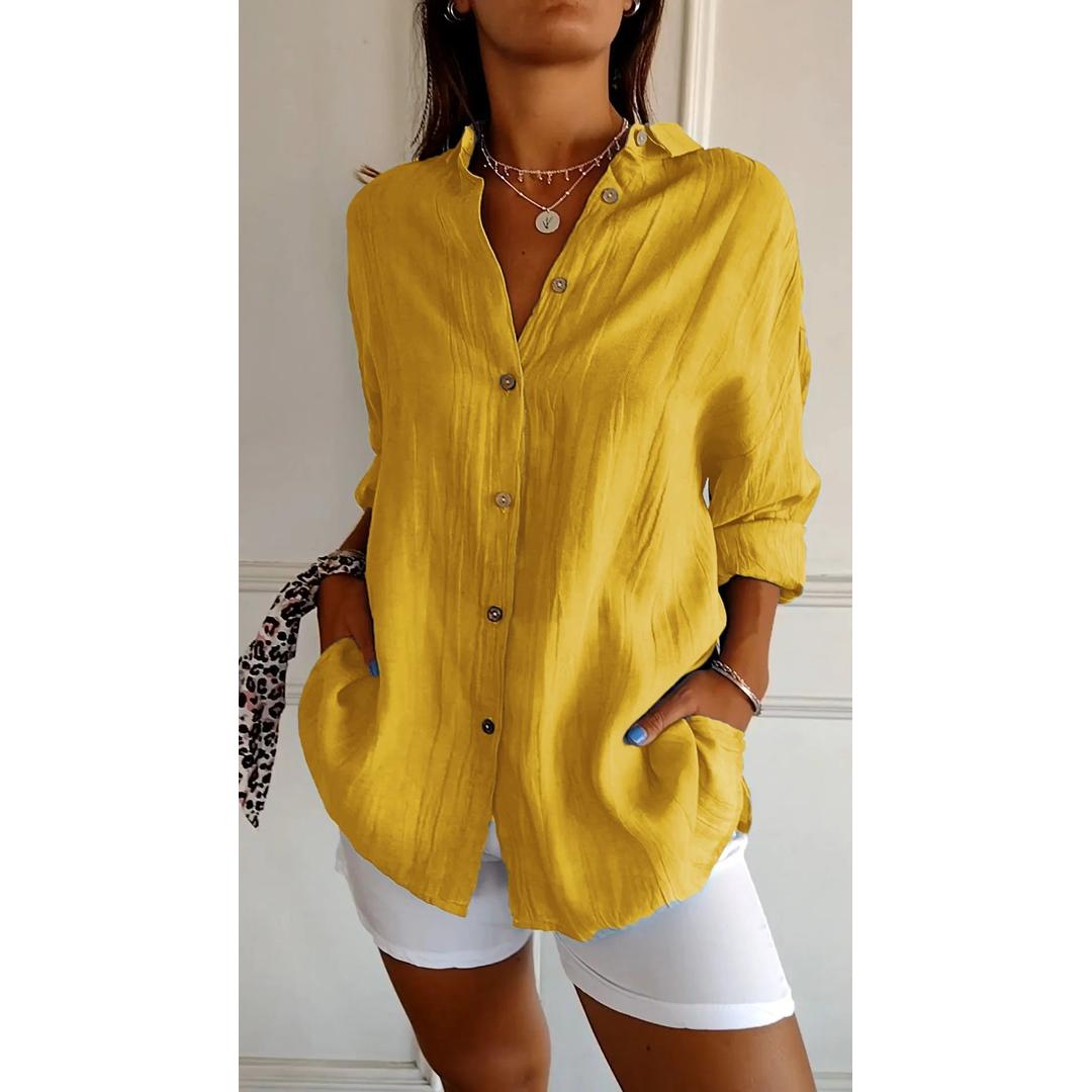 Grace | Women’s Button-Down Long Sleeve Shirt with Collared Neck