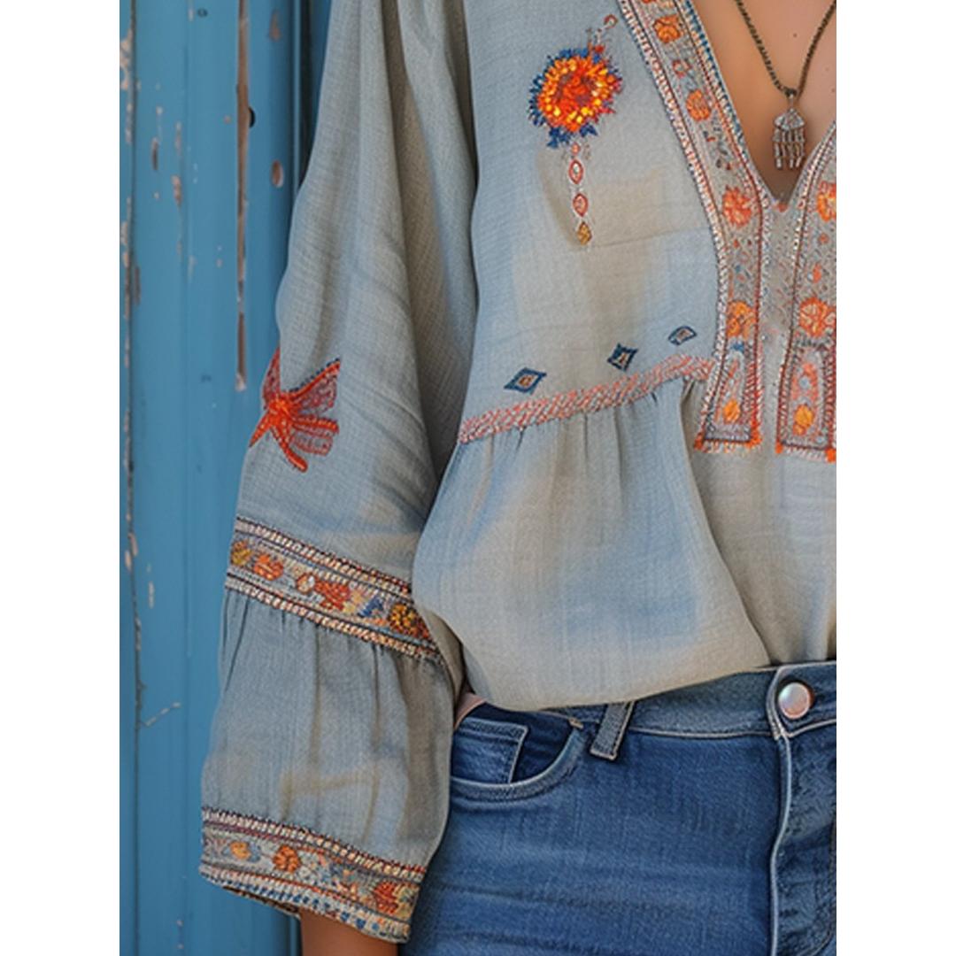 Keira | Women’s Bohemian Blouse with V-Neck