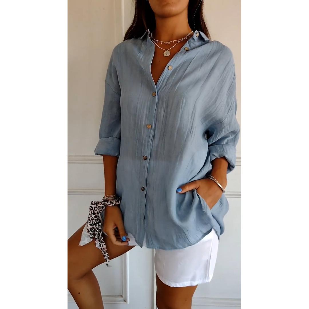 Grace | Women’s Button-Down Long Sleeve Shirt with Collared Neck