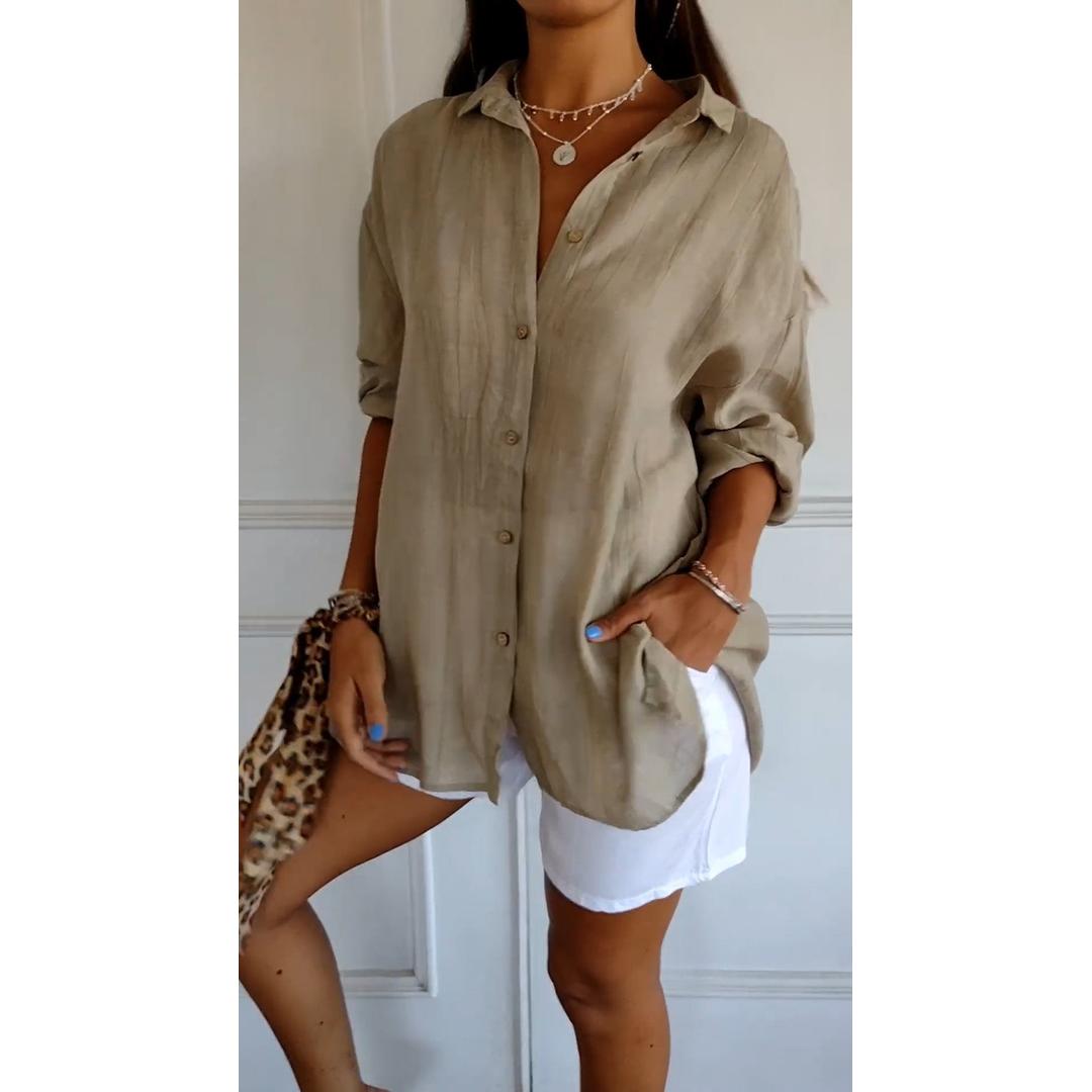 Grace | Women’s Button-Down Long Sleeve Shirt with Collared Neck