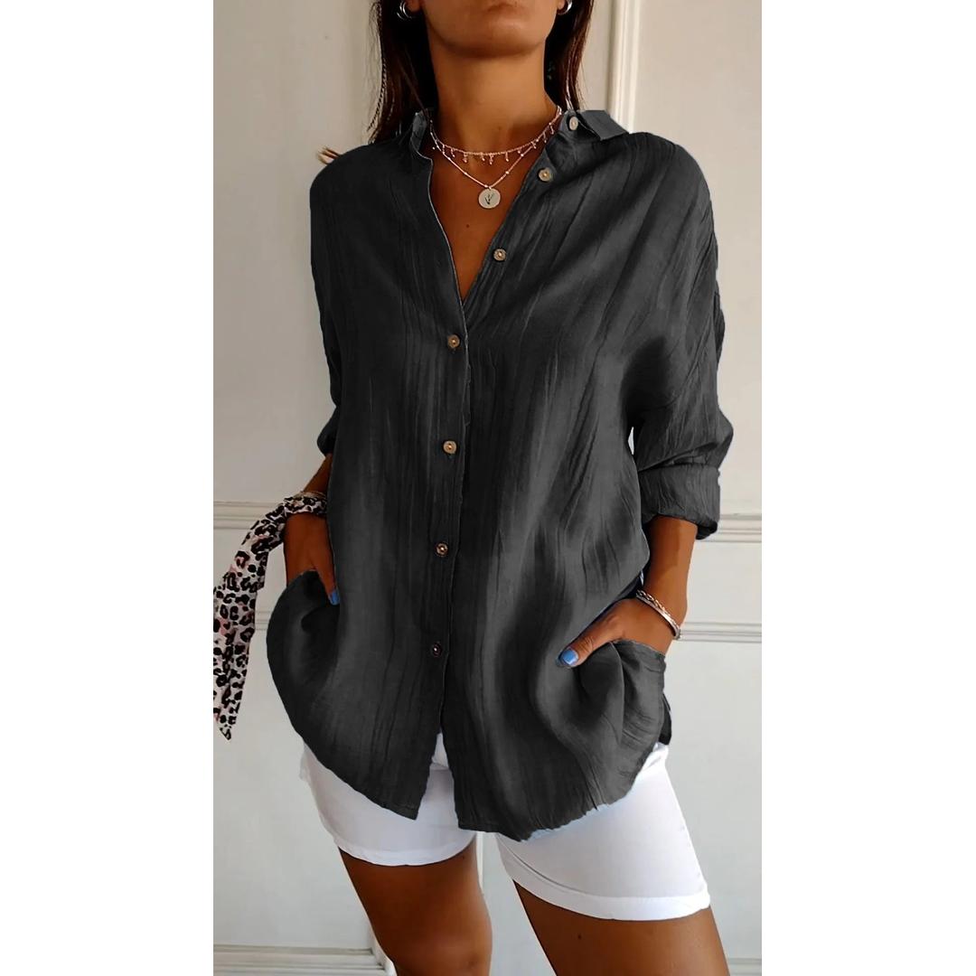 Grace | Women’s Button-Down Long Sleeve Shirt with Collared Neck