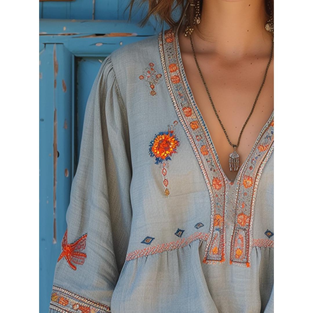 Keira | Women’s Bohemian Blouse with V-Neck