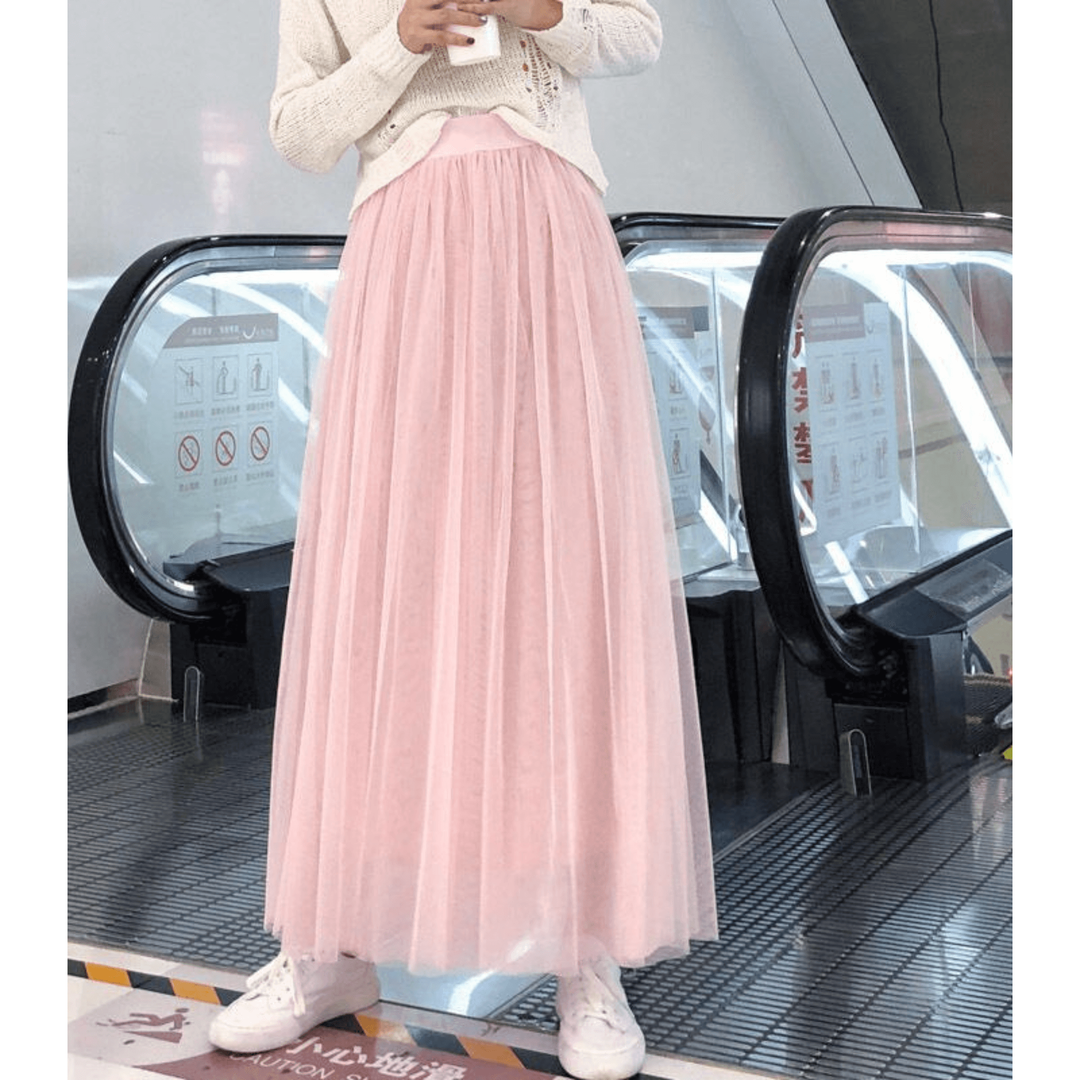 Lily | Women’s High-Waist Layered Tulle Maxi Skirt