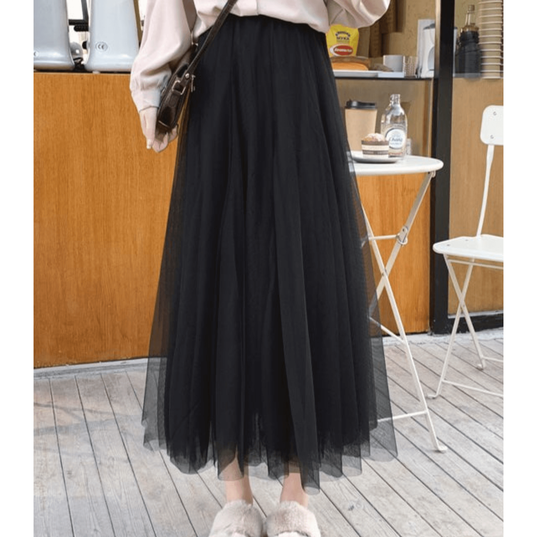 Lily | Women’s High-Waist Layered Tulle Maxi Skirt