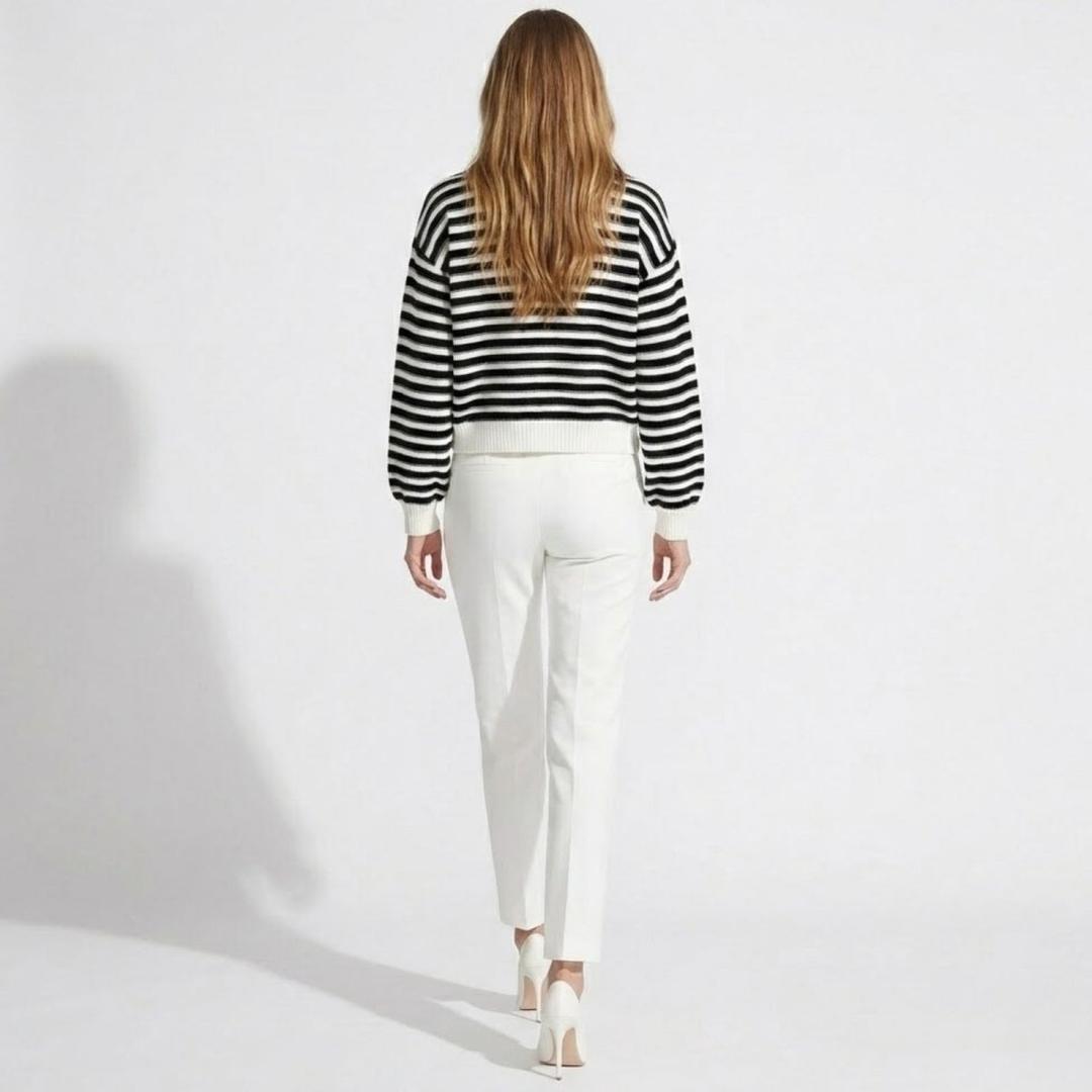 Chloe | Women’s Striped Knit Cardigan with Long Sleeves