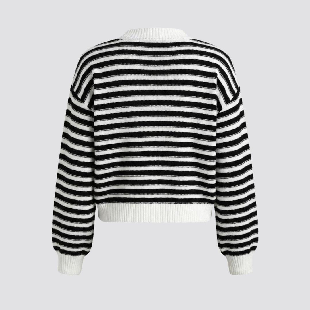 Chloe | Women’s Striped Knit Cardigan with Long Sleeves