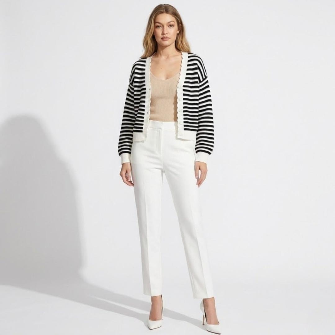 Chloe | Women’s Striped Knit Cardigan with Long Sleeves