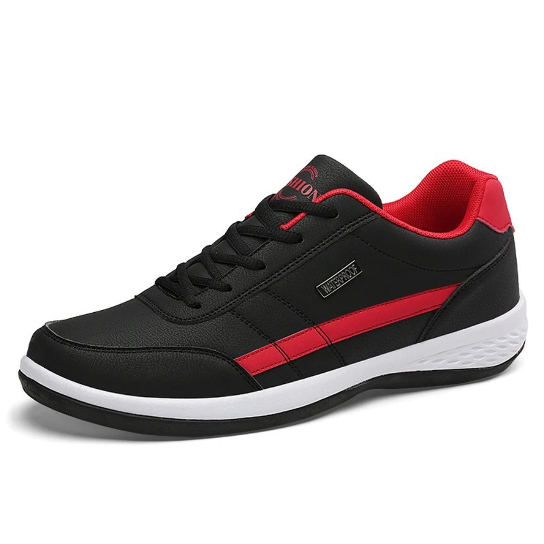 Ryan | Men’s Leather Lace-Up Trainers with Contrast Stripe
