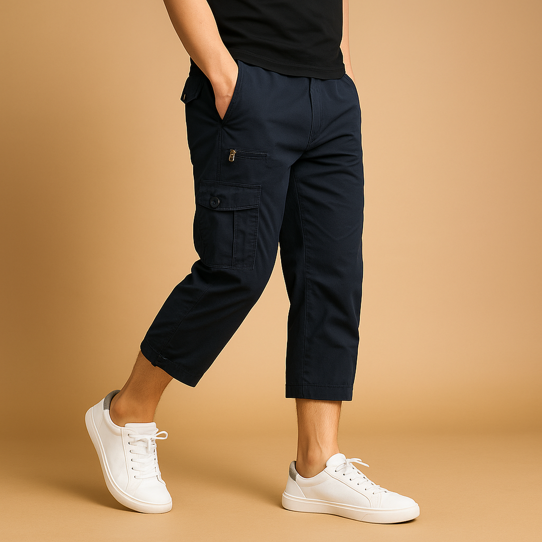 Mason | Men’s Long Cargo Shorts with Side Flap Pockets