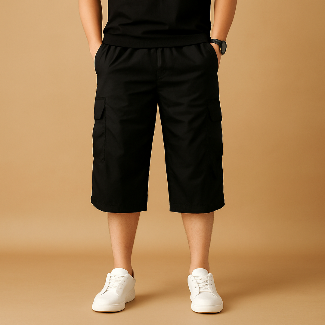 Mason | Men’s Long Cargo Shorts with Side Flap Pockets