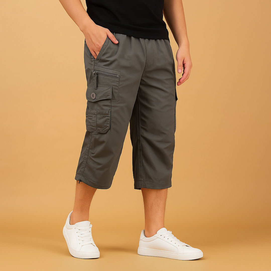 Mason | Men’s Long Cargo Shorts with Side Flap Pockets