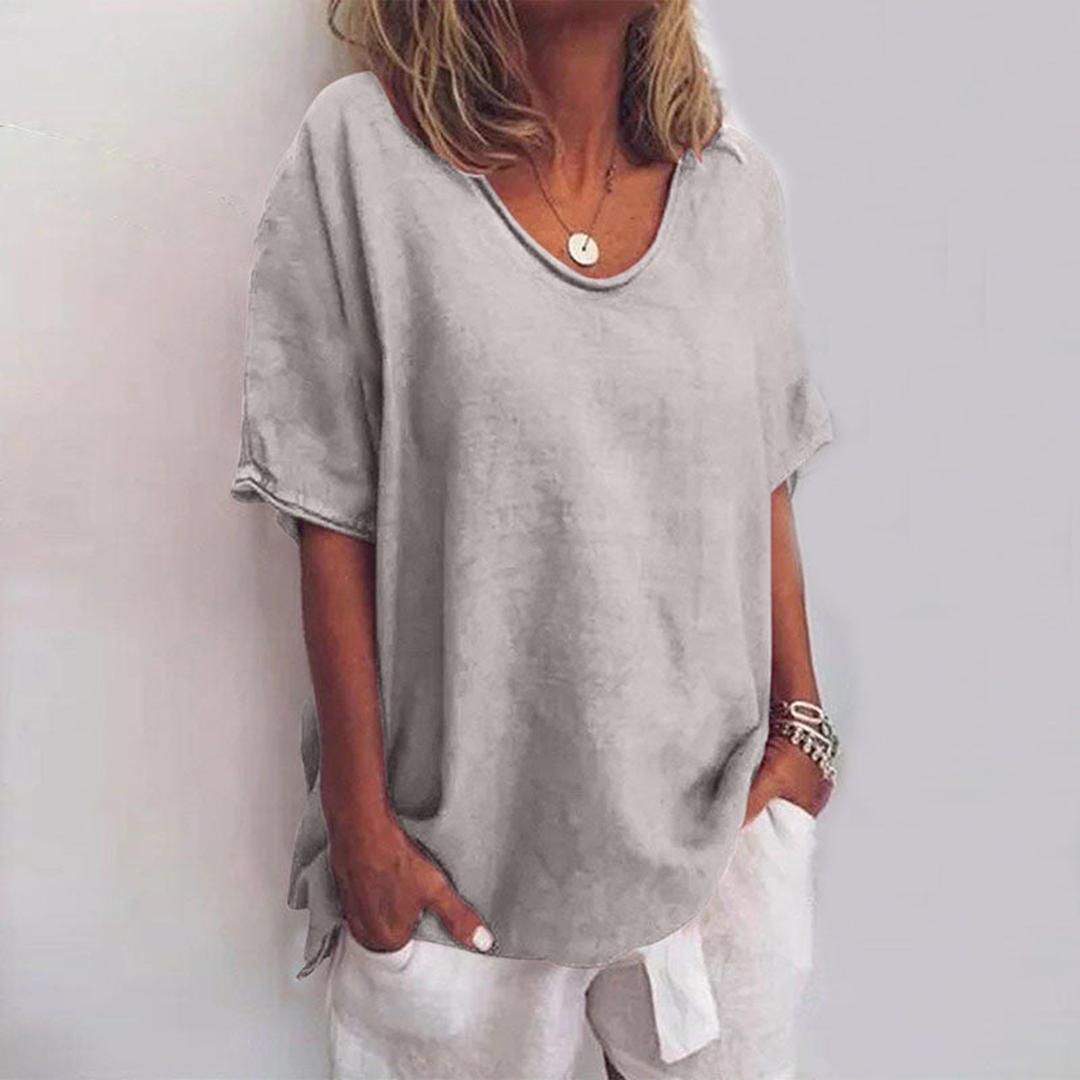 Megan | Women’s Loose Fit Blouse with Short Sleeve