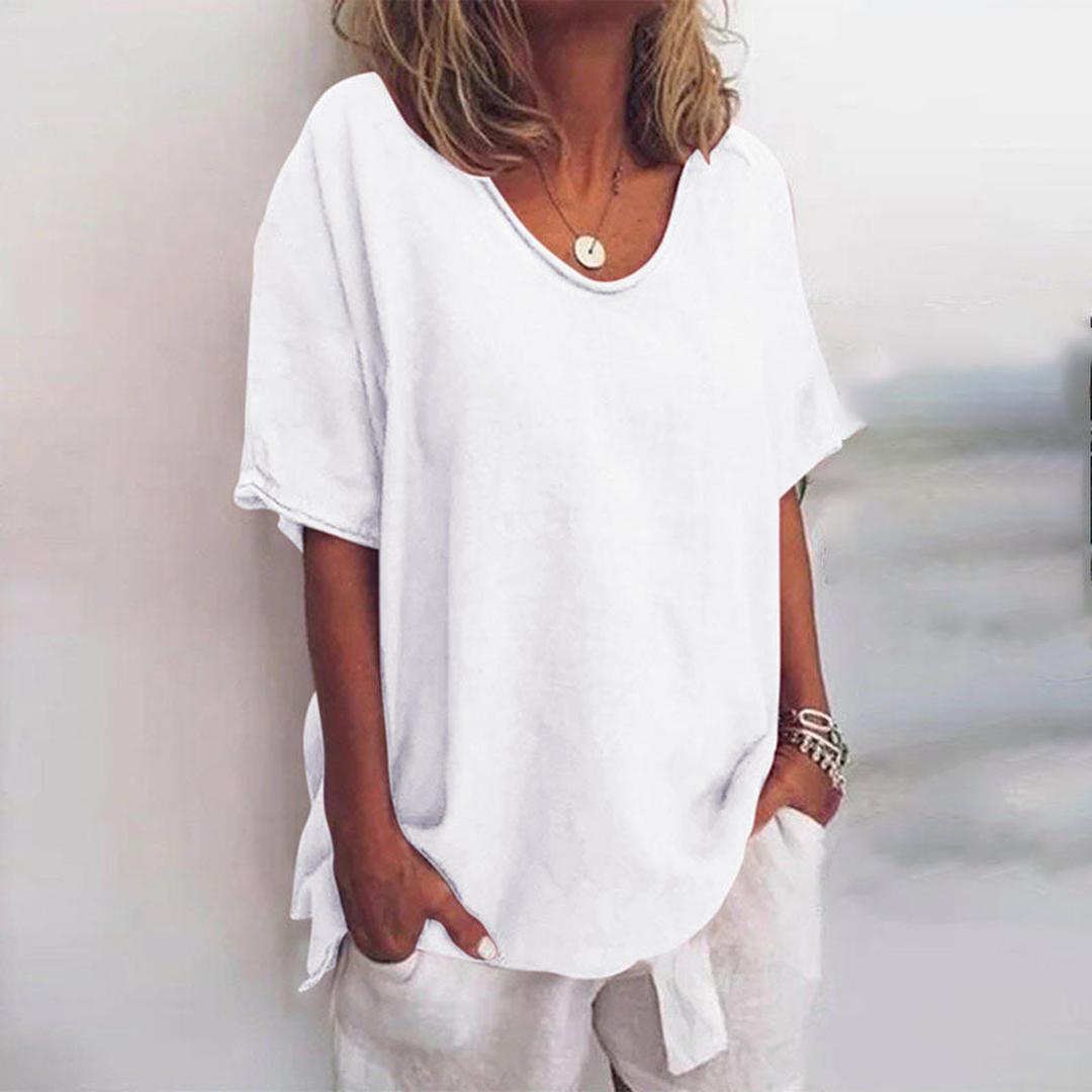Clara | Women’s Short Sleeve Blouse with Relaxed Fit