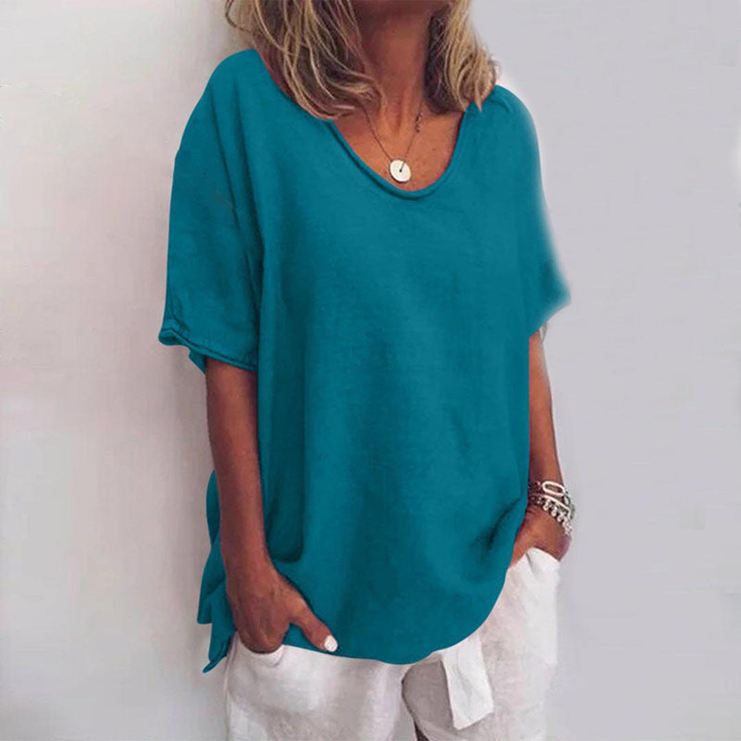 Clara | Women’s Short Sleeve Blouse with Relaxed Fit