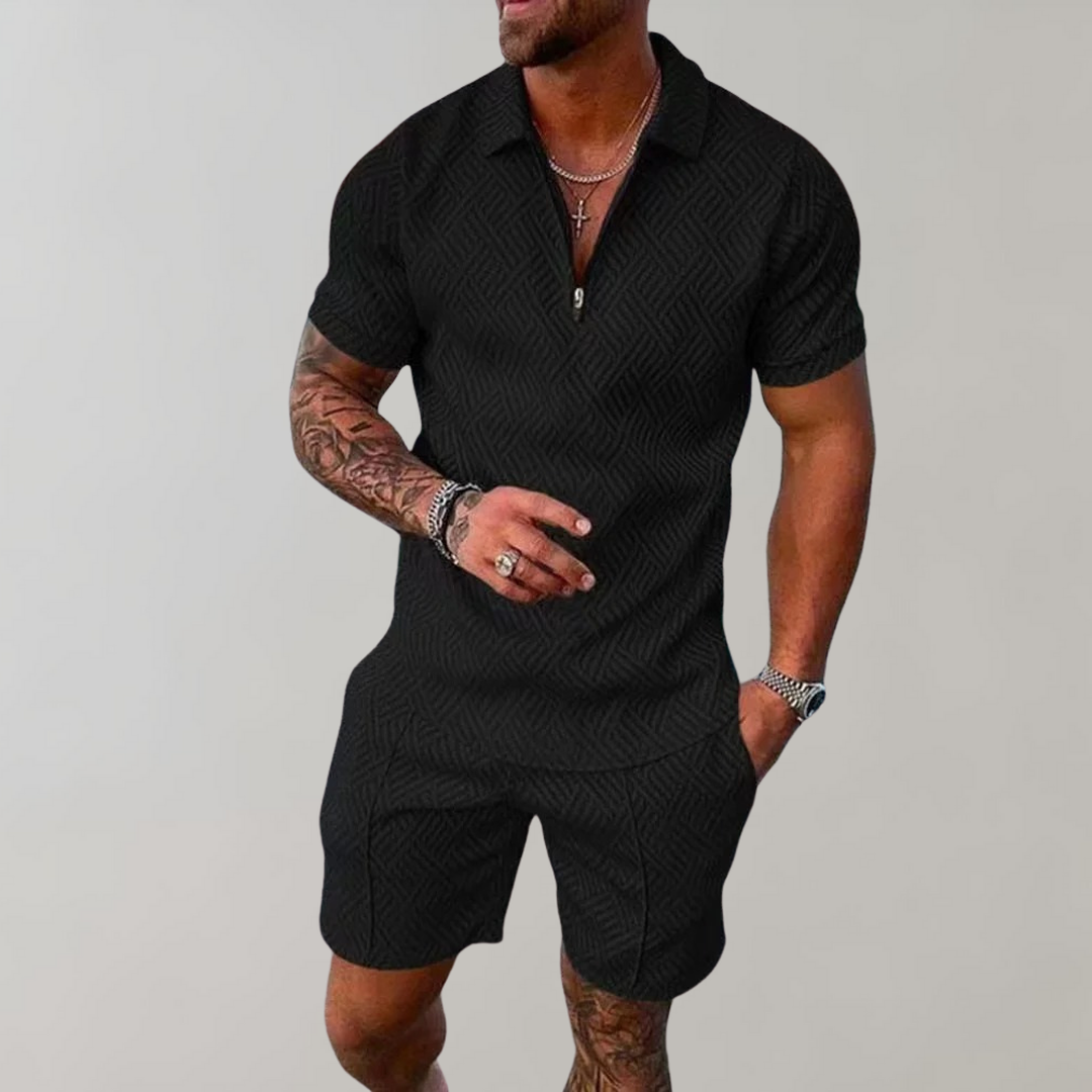 Caldrin | Men’s Polo Shirt and Shorts Two-Piece Set