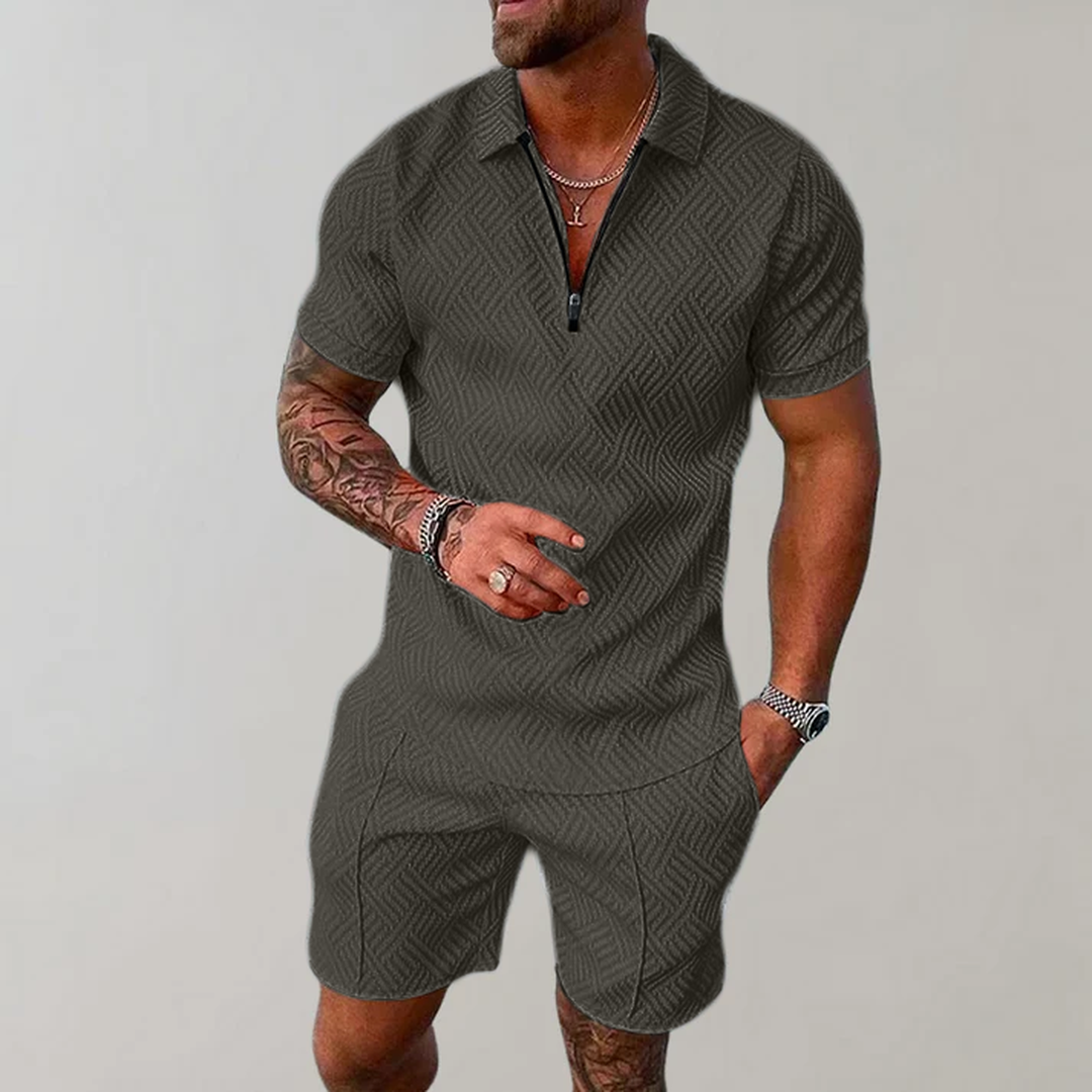 Caldrin | Men’s Polo Shirt and Shorts Two-Piece Set