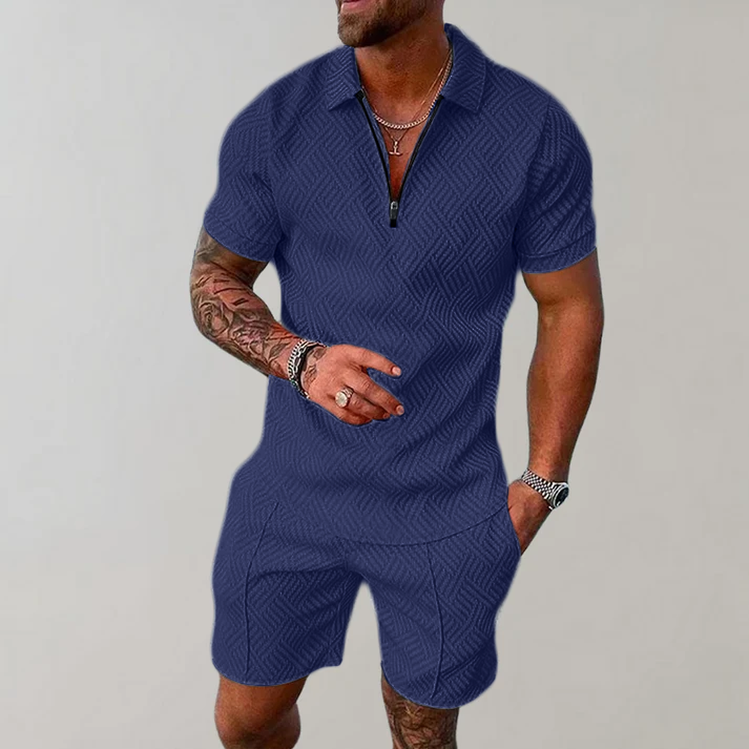 Caldrin | Men’s Polo Shirt and Shorts Two-Piece Set