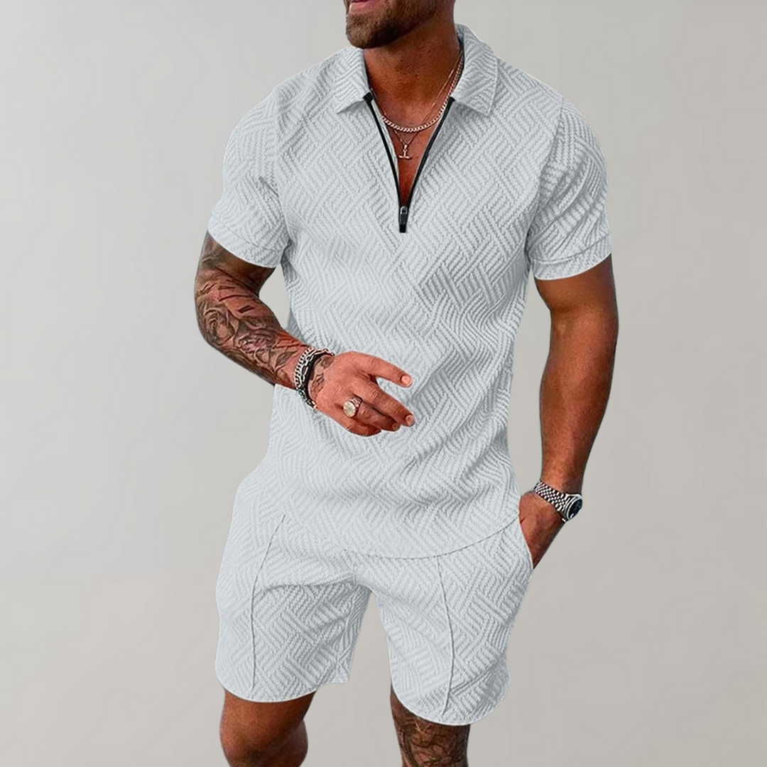 Caldrin | Men’s Polo Shirt and Shorts Two-Piece Set