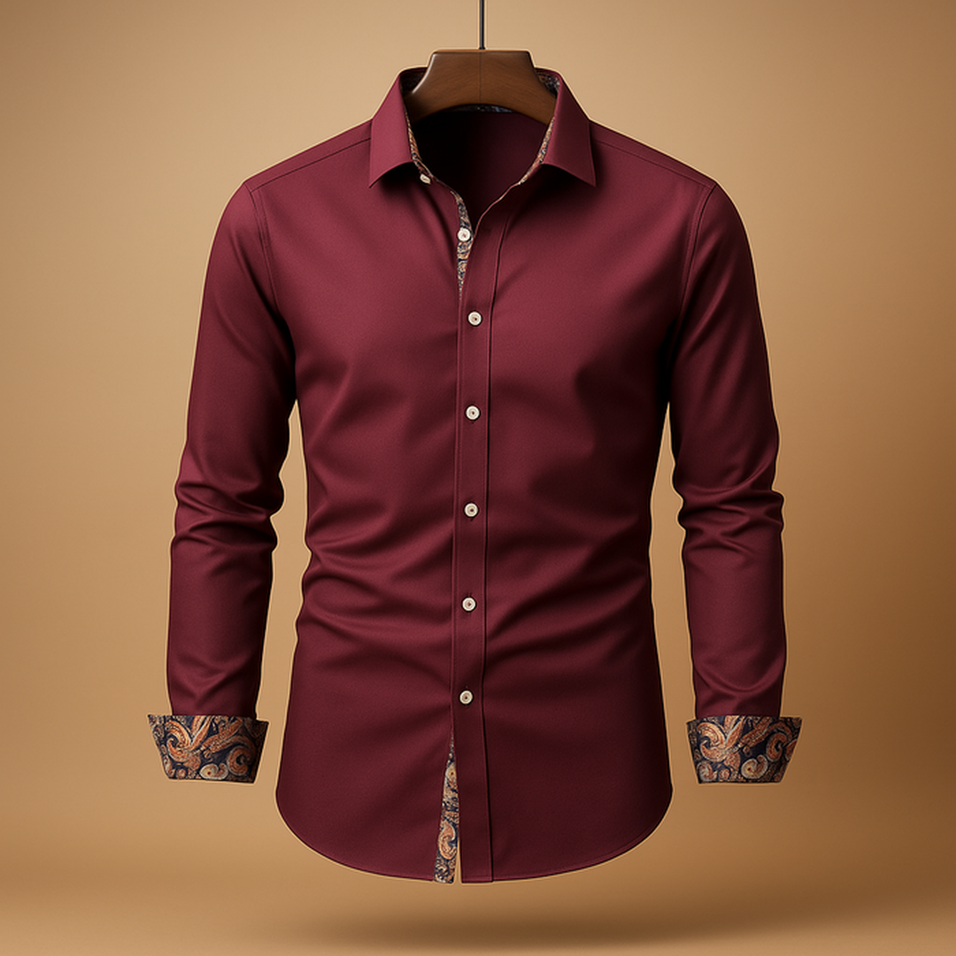 Nathan | Men’s Button-Up Shirt with Contrast Trim