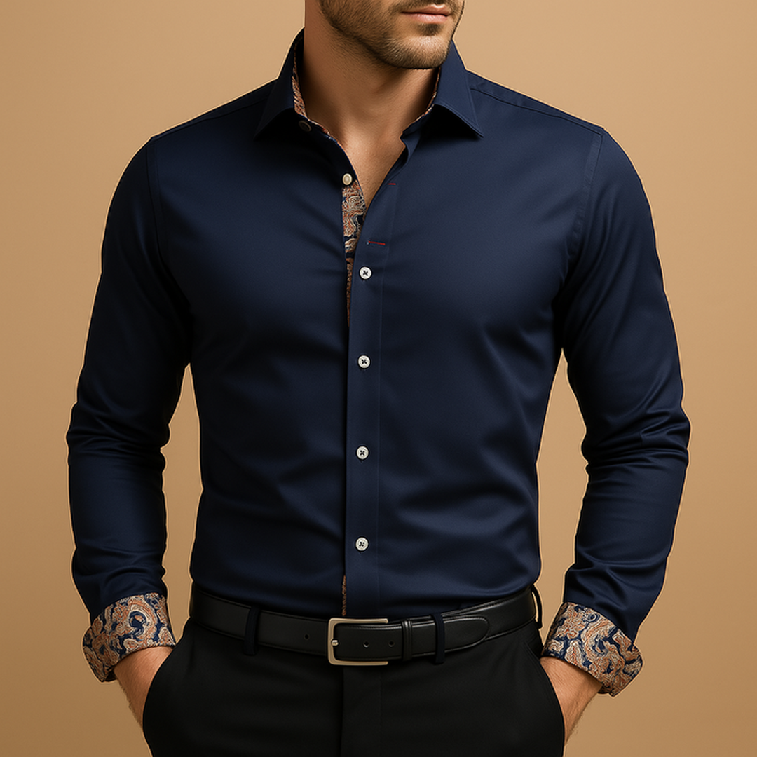 Nathan | Men’s Button-Up Shirt with Contrast Trim