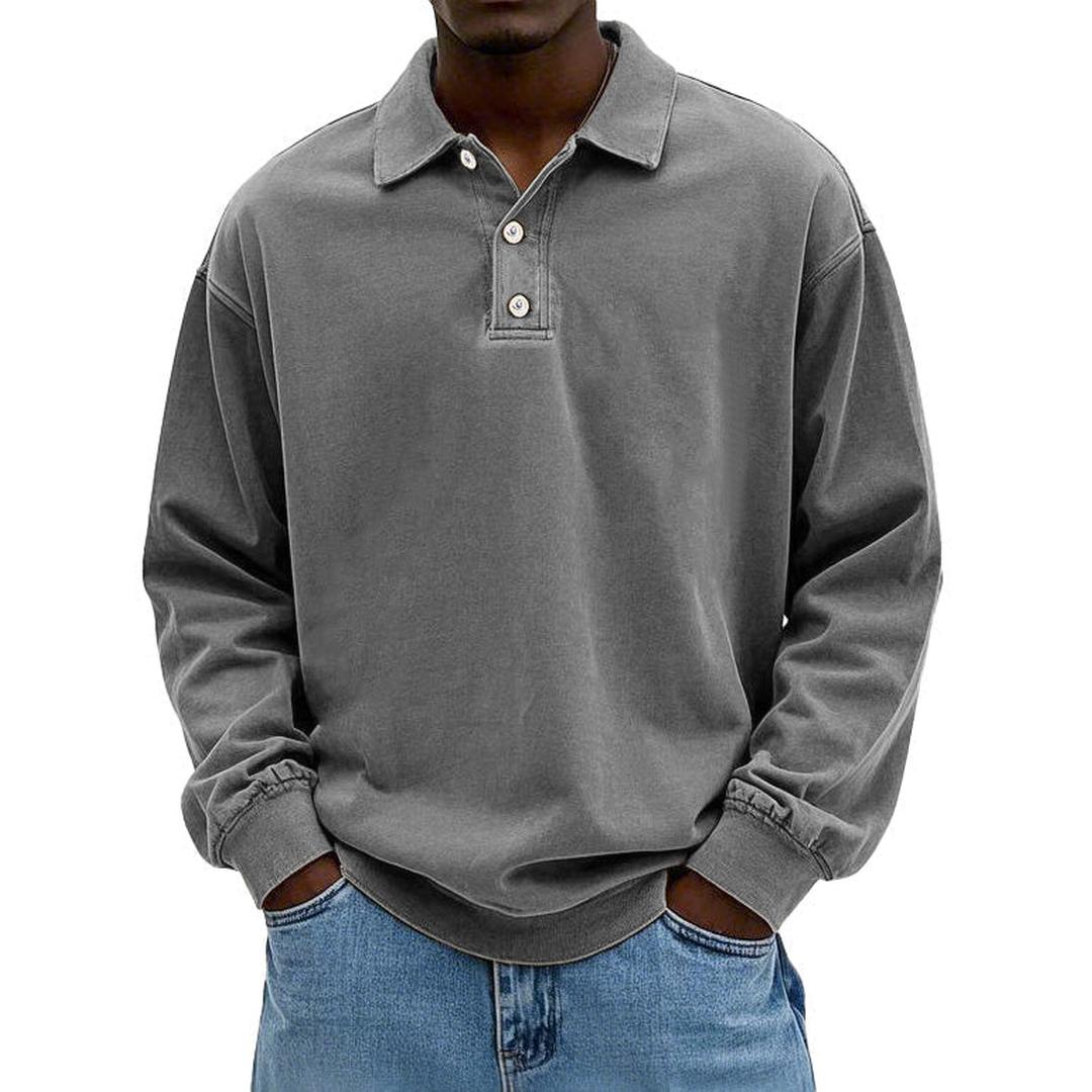 Jack | Men’s Long Sleeve Polo Shirt with Button Placket