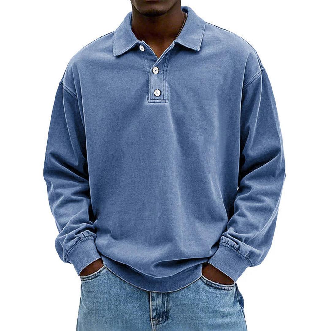 Jack | Men’s Long Sleeve Polo Shirt with Button Placket