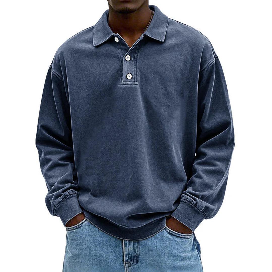 Jack | Men’s Long Sleeve Polo Shirt with Button Placket