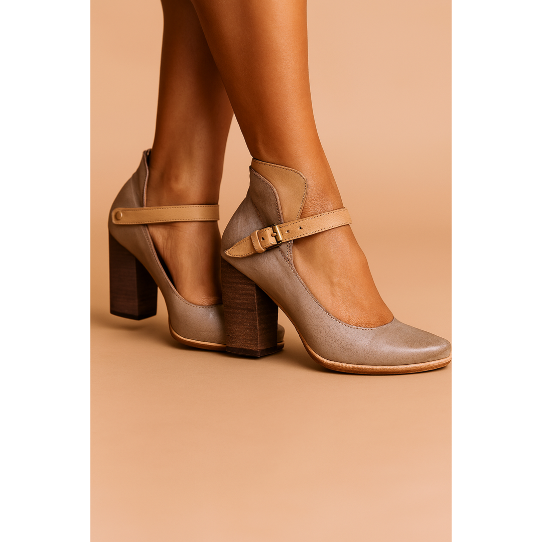 Eliza | Women’s Block Heel Pumps with Buckle Strap