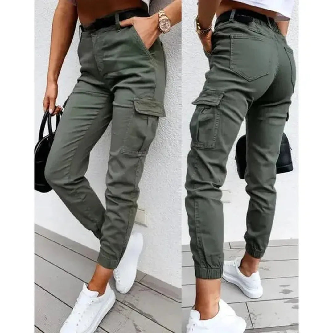Madison | Women’s High-Waist Cargo Trousers with Flap Pockets