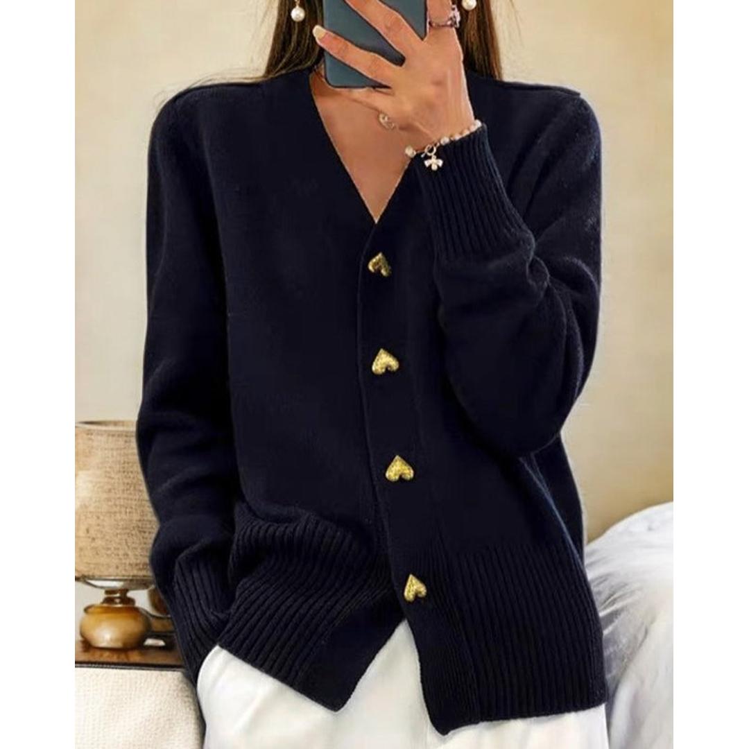 Grace | Women’s V-Neck Knit Cardigan with Button-Front