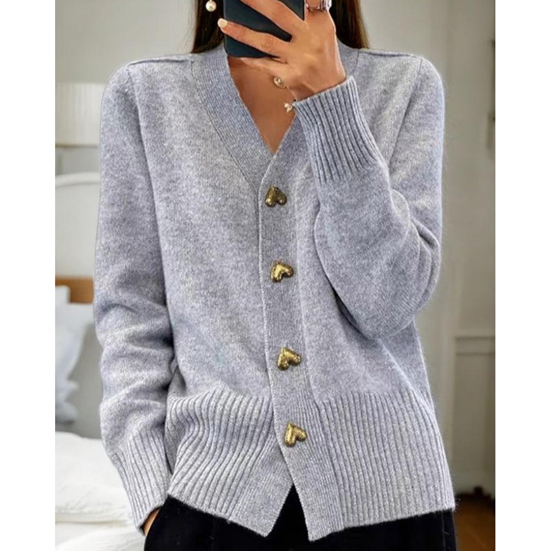 Grace | Women’s V-Neck Knit Cardigan with Button-Front