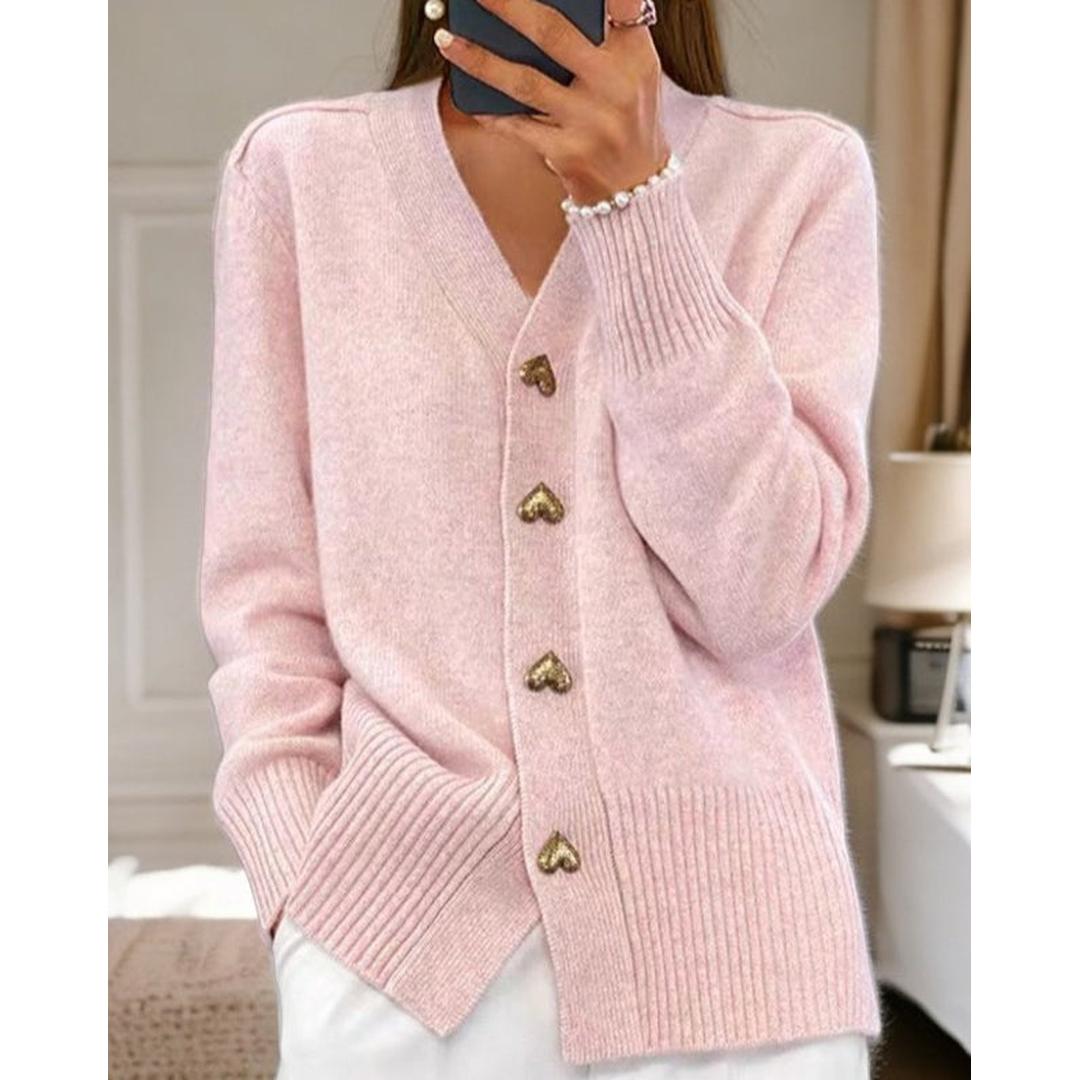 Grace | Women’s V-Neck Knit Cardigan with Button-Front