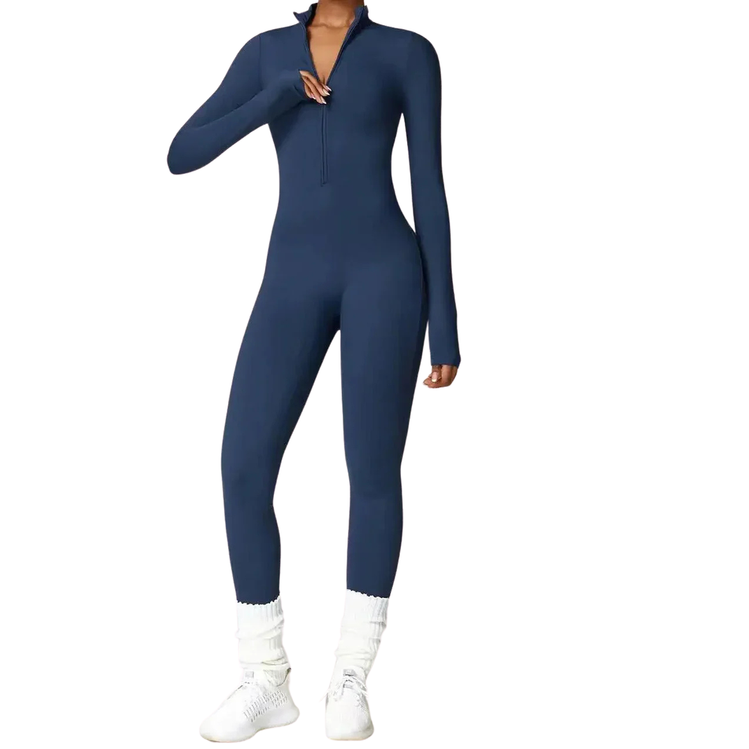 Harley | Women’s Stretch Jumpsuit with Half-Zip and Adjustable Collar