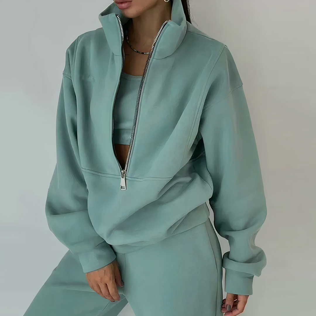 Seravyn | Two-Piece Half-Zip Sweatshirt and Jogger Set